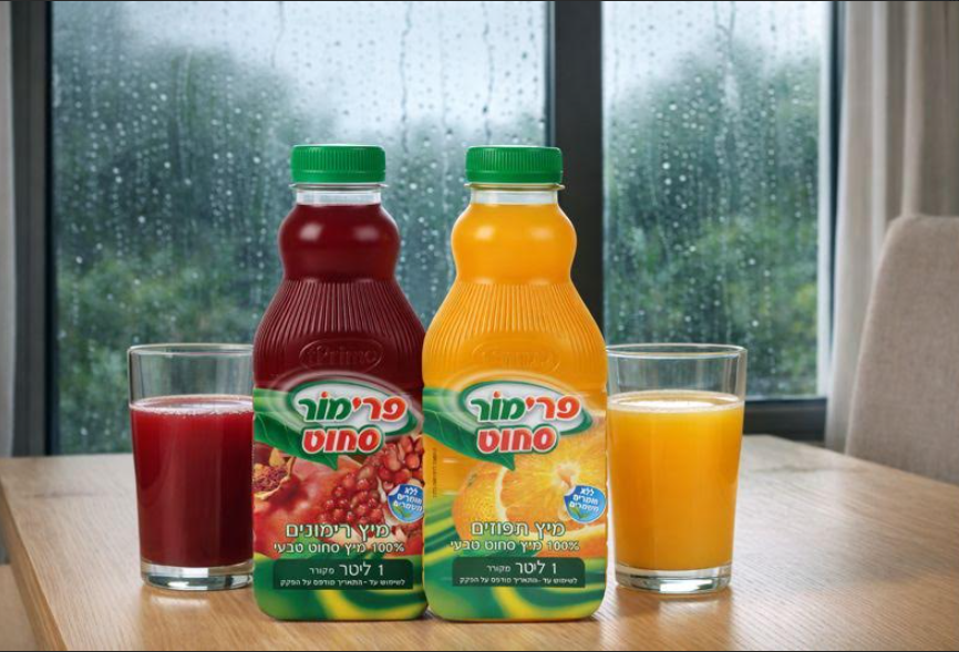 מיץ תפוזים ומיץ רימונים סחוט טבעי של פרימור לחורף צילום אראל סגרון